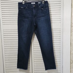 Women's Sz 12 Nine West Gramercy Cropped Dark Blue Denim Jeans